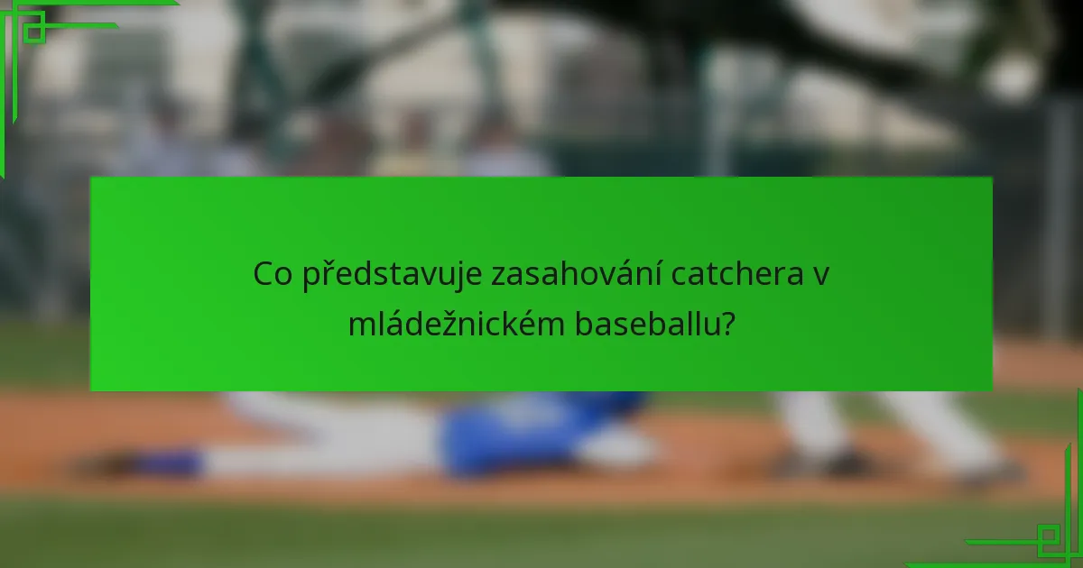 Co představuje zasahování catchera v mládežnickém baseballu?
