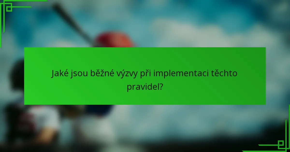 Jaké jsou běžné výzvy při implementaci těchto pravidel?